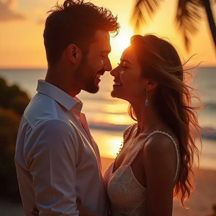 Casal reunido e feliz
